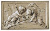 DE WIT Jacob 1695-1754,A DESIGN FOR AN OVERDOOR WITH TWO PUTTI AND A DOG:,Sotheby's GB 2019-01-30