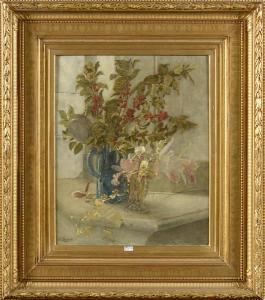 DE WIT Jacques Francois 1800-1900,Vases de fleurs sur la cheminée,1917,VanDerKindere BE 2015-05-12