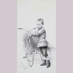 de WITTE Adrien 1850-1935,Niño con triciclo,1882,Subastas Segre ES 2009-11-03