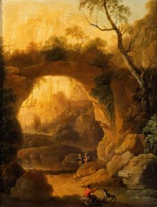 de WITTE Gaspar,Paesaggio con arco di roccia, specchio d'acqua e f,Bertolami Fine Arts 2024-04-18