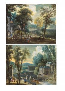 de WITTE Gaspar 1624-1681,Spring: elegant figures on a boating lake, others ,Bonhams GB 2023-07-05