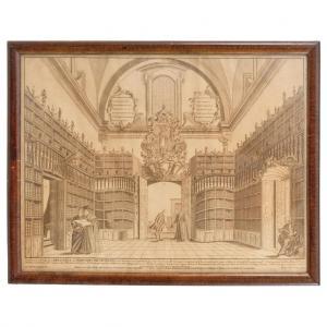 DE ZENDEJAS MIGUEL JERÓNIMO 1724-1815,INTERIOR DE LA BIBLIOTECA PALAFOXIANA, SIGLO ,Morton Subastas 2019-10-03