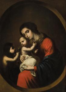 de ZURBARAN Francisco 1598-1664,Virgen con Niño y San Juan,1655-1658,Duran Subastas ES 2023-12-27