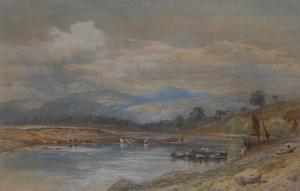 DEACON Augustus Oakley 1819-1899,Tal-y-Cafri Ferry on the Conway, ,Bamfords Auctioneers and Valuers 2017-09-27