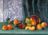 DEAKIN L,still life overturned basket of apples and oranges,1904,Rogers Jones & Co GB 2017-09-15