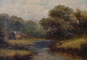 DEAKIN Peter 1855-1879,A River Landscape, with a Man Fishing in the foreg,John Nicholson 2019-01-30