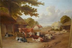 DEAN E,Farmyard scene with pigs,Lawrences of Bletchingley GB 2015-06-09