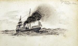 DEAN William Edwin Jemes,Sketch Book, Sailing Ships, Tug,Bamfords Auctioneers and Valuers 2008-06-11
