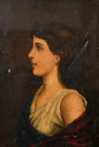 DEARDEN Agnes 1866-1873,a head study of an elegant lady in profile,John Nicholson GB 2024-01-24