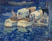 DEBONNET Maurice 1871-1946,Fishing boats with figures,John Moran Auctioneers US 2016-07-30