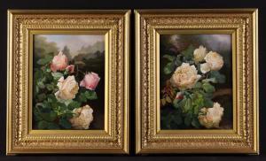 DEBRUS Alexandre 1843-1905,Apricot and pink roses,1882,Wilkinson's Auctioneers GB 2022-10-08