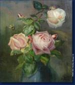 DEBRUS Alexandre 1843-1905,Bouquet de roses,1902,Hotel Des Ventes Mosan BE 2010-03-10