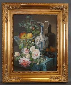 DEBRUS Alexandre 1843-1905,Composition au bouquet de roses,1888,Legros BE 2021-03-25
