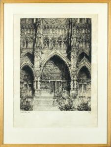 DEBRUYCKER,La Cathédrale d'Amien - France (daté 1932),1932,Galerie Moderne BE 2021-03-22