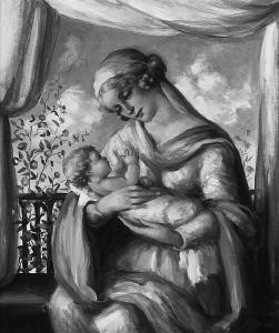 DEBUS DIGNEFF Maria,mit dem Jesuskind". Sign. Öl auf Lwd. 60 x 50 cm. ,Neumeister 2004-09-23