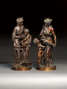 DEBUT Jean Didier 1824-1893,A pair of bronze figural groups of classical mothe,Bonhams GB 2004-03-23