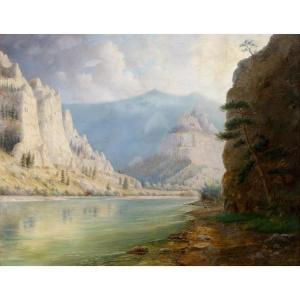 DeCAMP Ralph Earl 1858-1936,GATEWAY TO THE MOUNTAINS ON THE MISSOURI RIVER NEA,Freeman US 2015-12-06