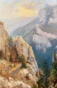 DeCAMP Ralph Earl 1858-1936,Montana landscape (possibly Meriwether Canyon),1934,Bonhams 2022-11-01