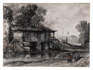 DECAMPS Alexandre Gabriel,A Turkish Landscape with Wooden House and Pond,Sotheby's 2024-01-31