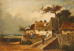 DECAMPS Alexandre Gabriel 1803-1860,Vue de village,1841,Ader FR 2024-02-16