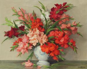 DECAMPS Maurice 1892-1953,Gladiola Floral Still Life,Burchard US 2022-06-18