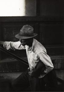 DECARAVA Roy 1919-2009,Man Coming Up Subway Stairs,1952,Swann Galleries US 2023-04-27
