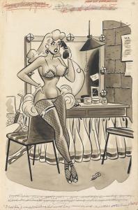 DECARLO DAN 1919-2001,Men's magazine cartoon illustration,1956,Heritage US 2009-07-15