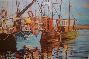 DECENT Martin 1954,boats in a harbour,Lawrences of Bletchingley GB 2021-09-07