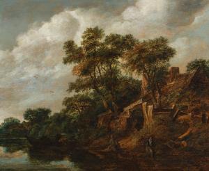 DECKER Cornelis Gerritsz 1625-1678,Flusslandschaft mit Anglern,im Kinsky Auktionshaus AT 2023-11-28