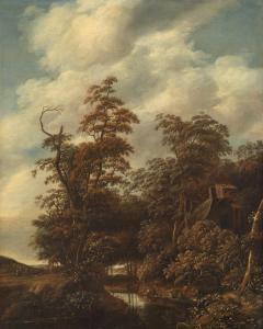 DECKER Cornelis Gerritsz 1625-1678,Wooded river landscape,Nagel DE 2023-11-08