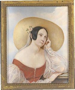 DECKER Johann Stephan 1784-1844,Gürtelbild einer jungen Dame,Beurret & Bailly CH 2015-06-20
