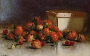 DECKER Joseph 1853-1924,Still Life of Strawberries and Basket,Shannon's US 2019-05-02
