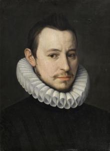 DECOURT JEAN 1555-1585,Portrait of a nobleman with a ruffcollar,1581,Galerie Koller CH 2010-09-14