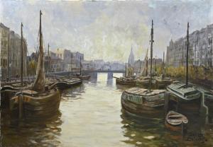 DEDERICHS Josef 1873-1948,Port of Amsterdam,Twents Veilinghuis NL 2024-01-11