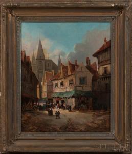 DEFAUT Amélie M 1800-1900,Procession Through a Village Square,Skinner US 2017-01-12