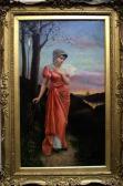 DEFFREGER N 1800-1900,Woman in a pink dress standing under a
blossoming ,Rosebery's GB 2011-04-09