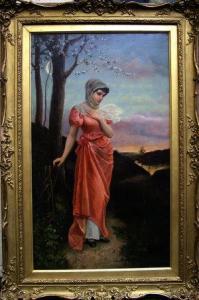 DEFFREGER N 1800-1900,Woman in a pink dress standing under a
blossoming ,Rosebery's GB 2011-04-09