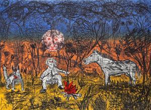 DEFOREST Roy Dean 1930-2007,Untitled - Camping with Dog and Horse,1987,Ro Gallery US 2024-04-04