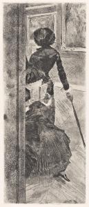 DEGAS Edgar 1834-1917,Au Louvre, la peinture, Mary Cassatt,1879-1880,Swann Galleries US 2024-04-18