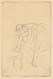 DEGAS Edgar 1834-1917,Danseuse mettant son chausson,c.1892,Swann Galleries US 2024-04-18