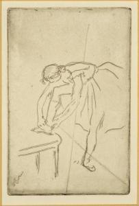 DEGAS Edgar 1834-1917,Danseuse mettant son chausson,c.1892,Galerie Koller CH 2016-12-03