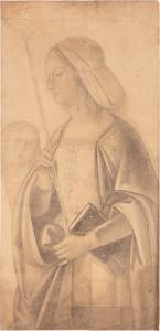 DEGAS Edgar 1834-1917,Sainte Ursule, copie d'après Antonio de Solario,1857,Sotheby's GB 2024-04-24