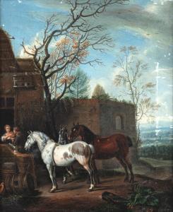 Degen Dismar 1700-1753,Horses in front of a tavern,Nagel DE 2022-11-16