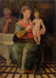 DEGLI AZANI DA PAVIA IL ROMAMO VINCENZO 1519-1557,The Holy Family.,Galerie Koller CH 2016-03-18
