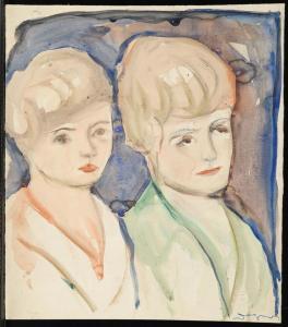 DEGNER Arthur 1887-1972,Porträt von zwei jungen Damen,Wendl DE 2023-10-25