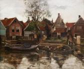 DEGREEF Amedee 1878-1969,Houses alongside the quay,Bernaerts BE 2009-10-19