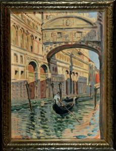 DEHOUST Karl 1894-1964,Kanal mit Gondel in Venedig,1925,Allgauer DE 2016-01-15