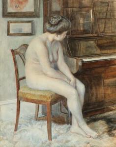 DEICHMANN Christine 1869-1945,Interior with a female nude,1911,Bruun Rasmussen DK 2021-03-08