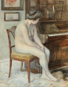 DEICHMANN Christine 1869-1945,Interior with a female nude,1911,Bruun Rasmussen DK 2021-01-25