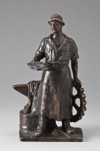 DEIHLE GOTTLOB 1856-1933,Schmied mit einem Zahnrad am Amboss,Hargesheimer Kunstauktionen 2012-09-14